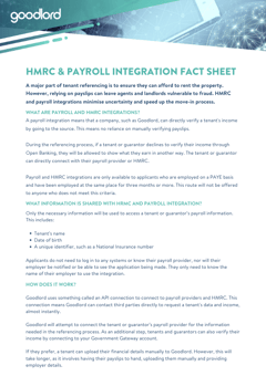 HMRC & Payroll Integration Fact Sheet