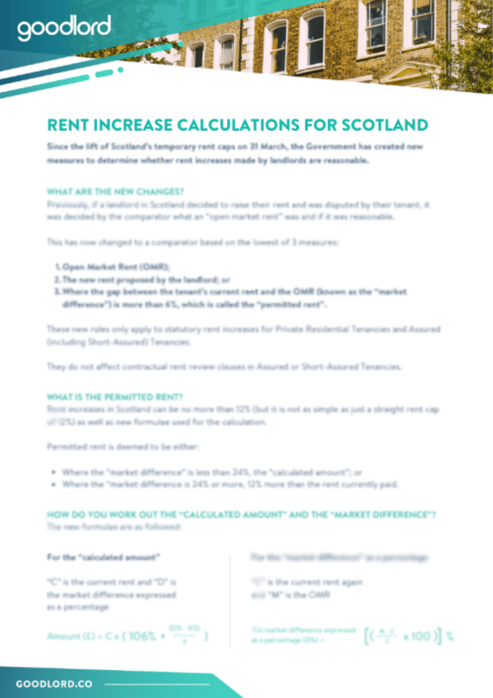 Map Rents Scotland INFOSHEET: Rent Increase Calculations in Scotland
