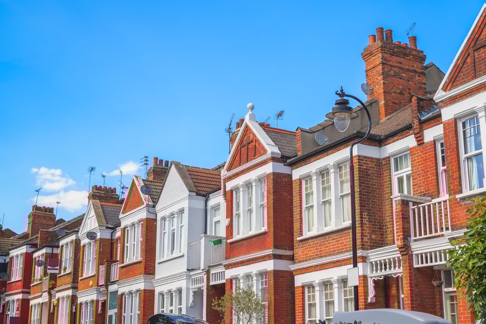 Terraced houses in England
