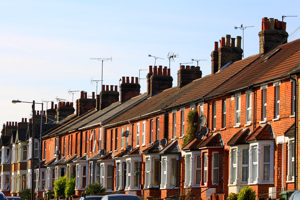 Row of houses in England